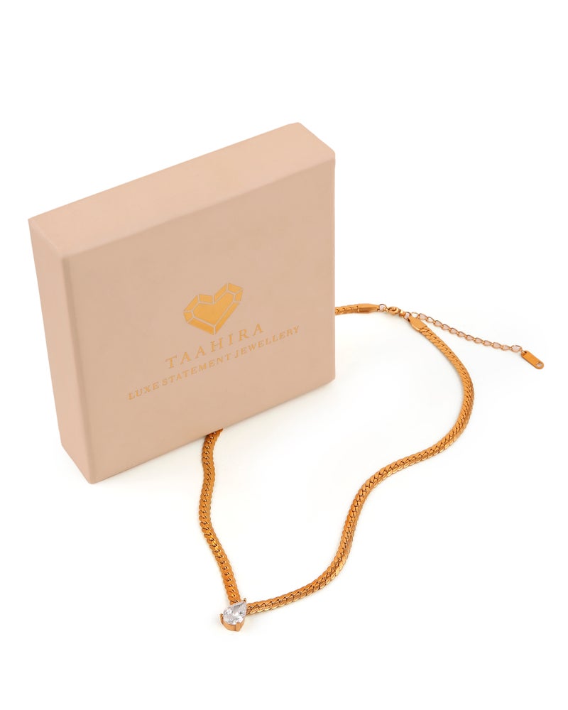 TAAHIRA Opal Stud Gold Plated Necklace - Image 3